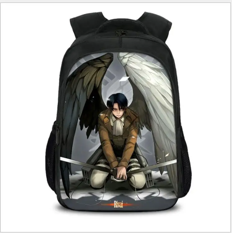 Mochila escolar de Anime Attack On Titan para niños y adolescentes, bolso de hombro de dibujos animados, mochilas escolares