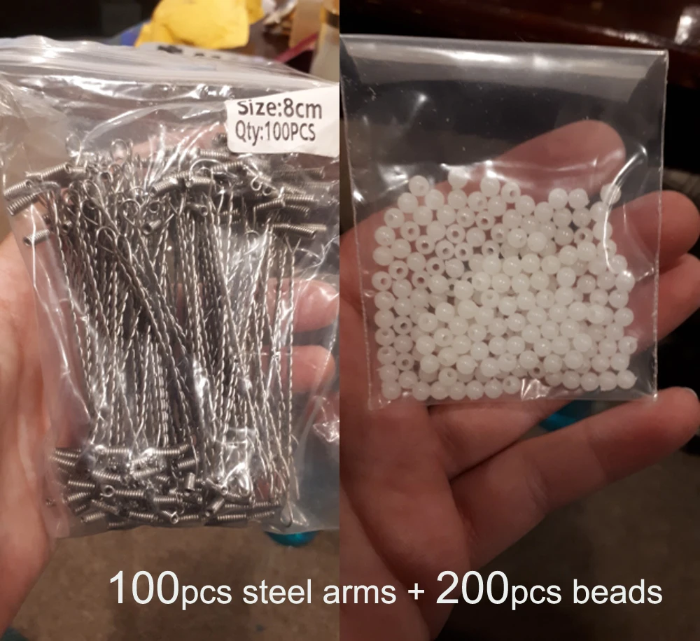 100PcsแขนลวดลูกปัดTรูปร่างปลาRigสาขาBalanceขนาด 5 ซม.6 ซม.7 ซม.8 ซม.9 ซม.10 ซม.12 ซม.15 ซม.อุปกรณ์ตกปลา