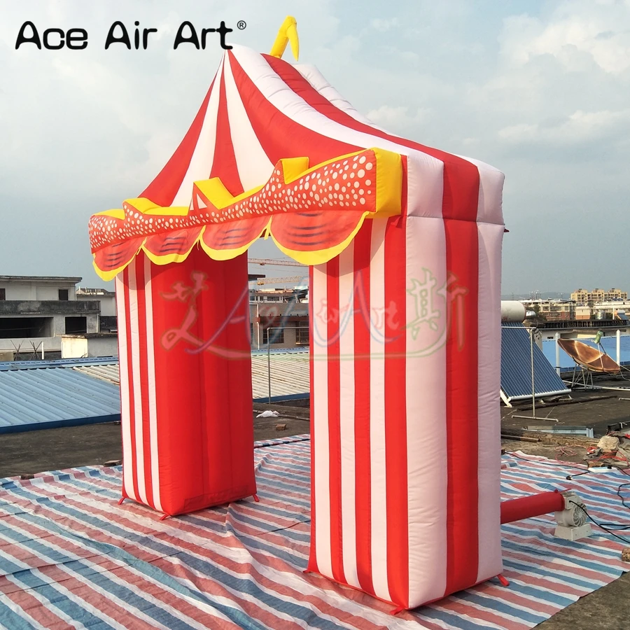 Inflatable Circus Arch for Party, Carnival Arch Gate, Beautiful Red and White, Made by Ace Air Art, 3mwx3mh