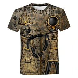 Ancient Black Egyptian Art 3D Printed T-shirt Men Women Fashion Casual Short Sleeve Ancient Egypt Classical Streetwear T Shirt