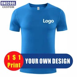 ONECOOL Sport Quick-Drying T Shirt Custom Logo Round Neck Polyester Tops Embroidery Print Personal Design Brand 7 Colors 2022