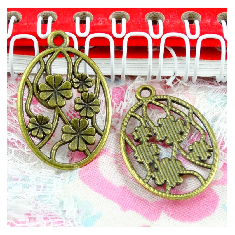 

40pcs Charms flower 21*32MM Antique Making pendant fit,Vintage Antique bronze color ,DIY Handmade Jewelry