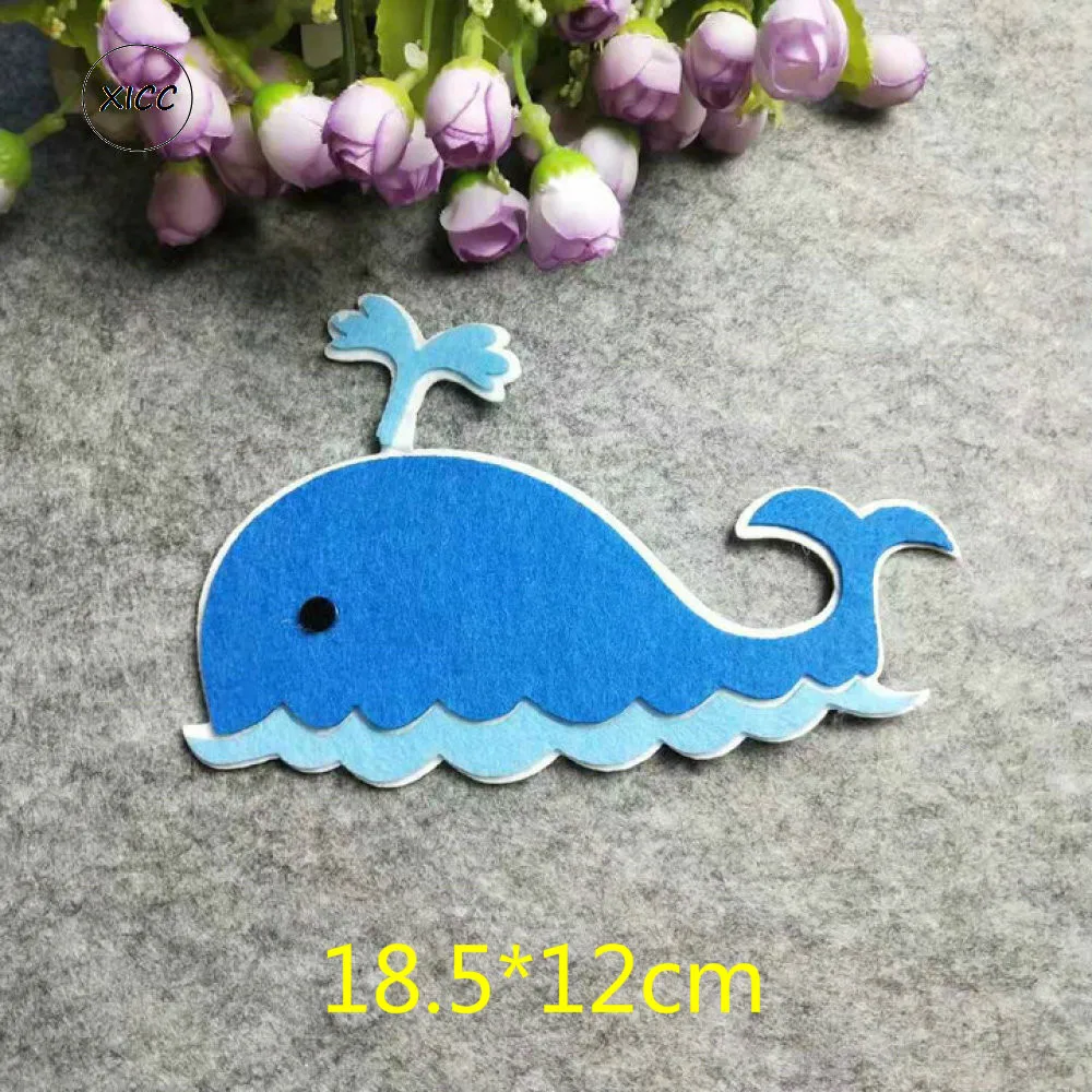 XICC Blue Whale Fish Handmade DIY Felt Fabric Wall Stickers Dolphin Shark Handwork Decoration Non-woven Kids Education Felt Pads