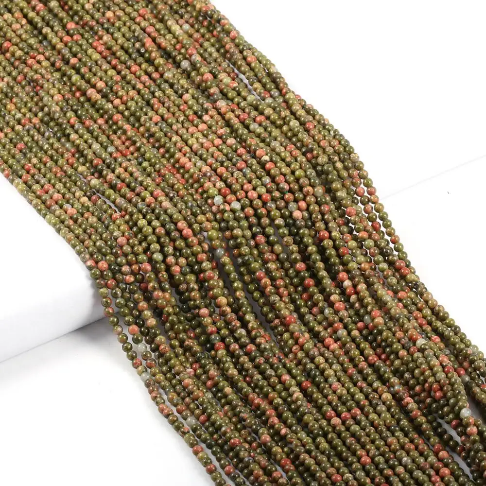 Wholesale Natural Stone Beads Unakite Beads for Jewelry Making Beadwork DIY Necklace bracelet accessories 2mm 3mm