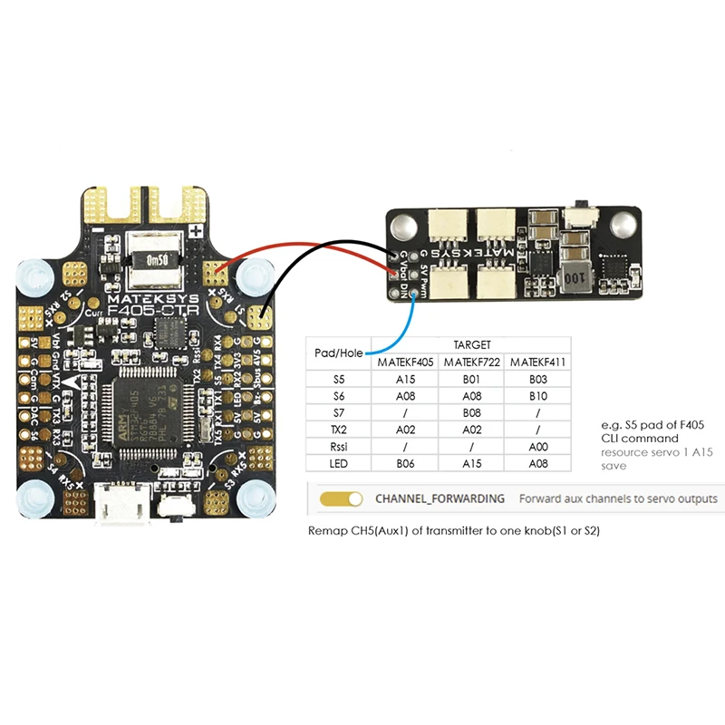 Matek Systems 2812 LED Strip Controller with 5V BEC and 2812ARM-4 / 2812ARM-6 LED Strip Night Light Cable for RC Motors Drones