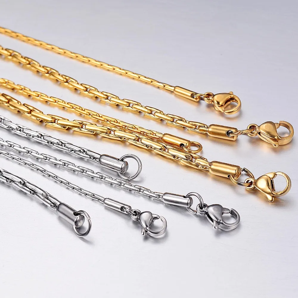 1 Stück Herren Damen Halskette Edelstahl Halskette Kettenbreite 1,2mm/1,8mm/2,2mm/2,5mm – Detail 3