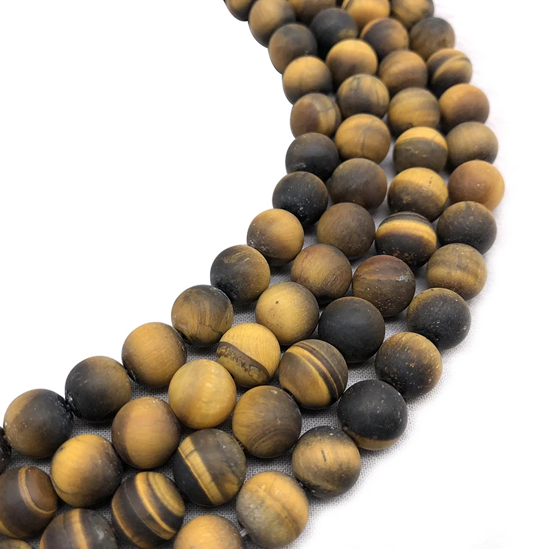 Matte  Dull Polish Yellow Tiger Eye Stone Round Loose Beads For Jewelry Making Diy Bracelet Necklace Accessories 15 Inch 4-12mm