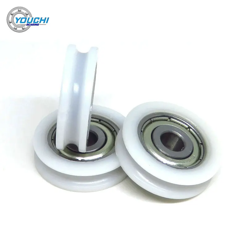 10pcs 5x21x6 mm White U Groove Plastic Coated Rollers With 625Z Bearing BSU62521-6 POM Wire Wheel