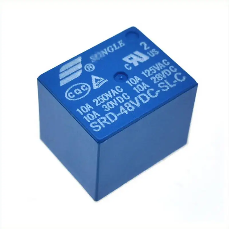 

( 100 pcs/lot ) 48V DC Coil SPDT Power Relay,250V AC/30V DC ,10 Amps, SRD-48VDC-SL-C.