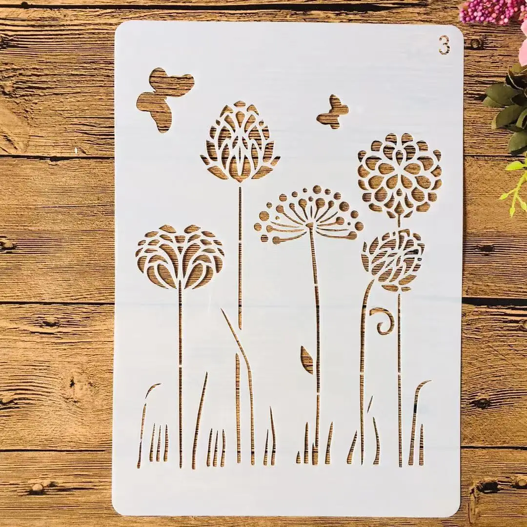 A4 29cm Dandelion Butterfly II DIY Layering Stencils Painting Scrapbook Coloring Embossing Album Decorative Template