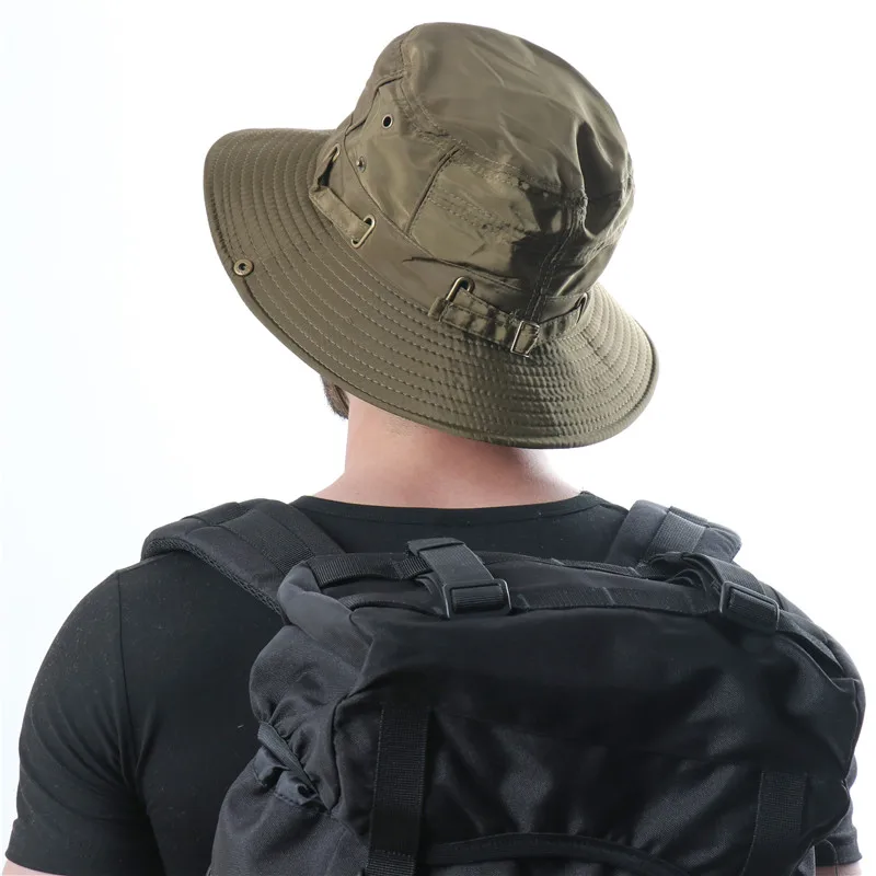 UPF 50+ Beach Cap Bucket Hat Men Women Boonie Hat Summer UV Protection Military Army Hiking Tactical Outdoor Sun Hat Fishing