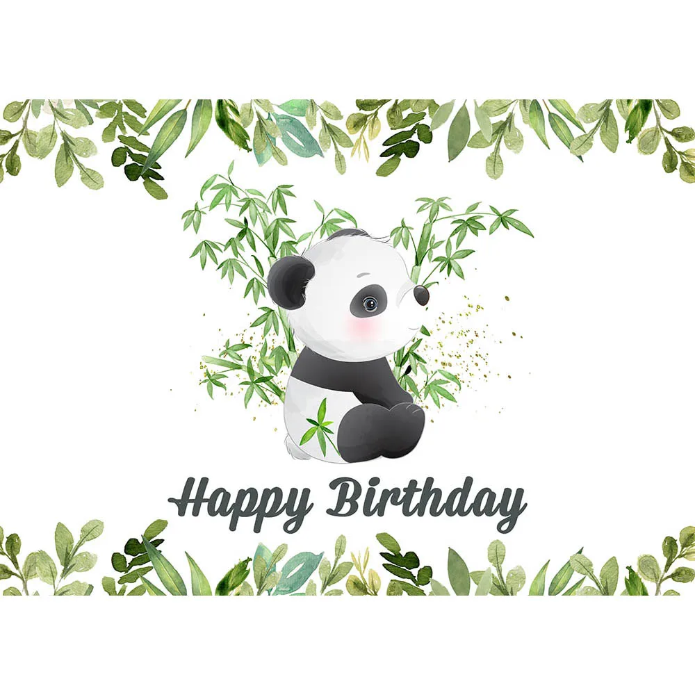 Mocsicka Gấu Trúc Chủ Đề Sinh Nhật Vui Vẻ Phông Nền Xanh Lá Tre Cho Bé Bánh Sinh Nhật Đập Tan Đảng Nền Chụp Ảnh Photocall