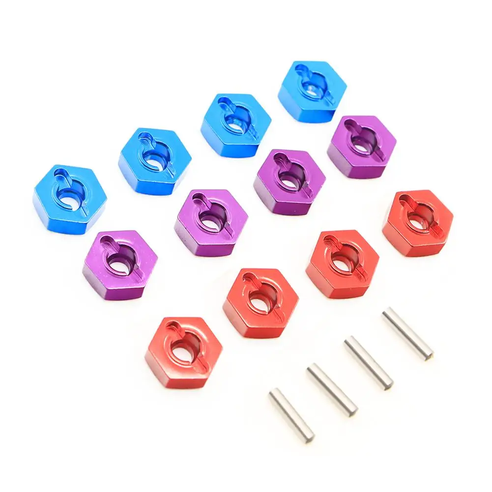 4pcs 12MM Aluminum Wheel Hex Nut With Pins Drive Hubs HSP Redcat Tamiya Traxxas 1/10 Upgrade Parts For 4WD RC Car Himoto