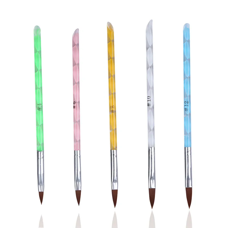 Nail Brush Set Acryl Liquid Powder Nail Art Lijn Borstel Bloem Tekening Pen Manicure Gereedschappen Voor Uitbreiding Uv Gel