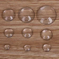 Aiovlo 10pcs/lot Round/Oval/Square Flat Back Glass Blank Cabochon Cameo Beads for DIY Necklaces Earrings Bracelet Jewelry Making
