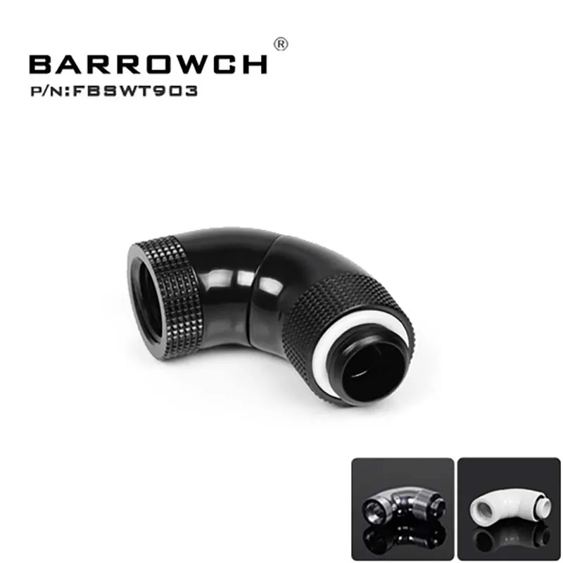 Barrowch PC water cooling Rotary Fittings G1/4 tube connector 90 degree 3-way Adapter water cooler FBSWT903