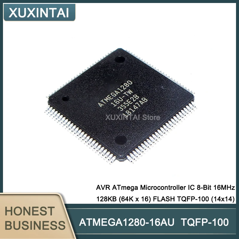 5Pcs/Lot New Original  ATMEGA1280-16AU ATMEGA1280 ATmega Microcontroller IC 8-Bit 16MHz 128KB (64K x 16) FLASH TQFP-100 (14x14)