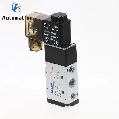 Imagen 2 del producto Válvula solenoide eléctrica de 5 vías y 2 posiciones 4V210-08 Tamaño de puerto de 1/4"" DC12V, 24V. AC110V,220V, válvula de control de aire de piezas neumáticas