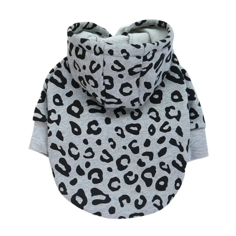 Dog Leopard Hooded Sweatshirt with Hat Dogs Clothes Lightweight Puppy Hoodie for Small Dog Cat Doggy Hoody Outfits Cat Apparel