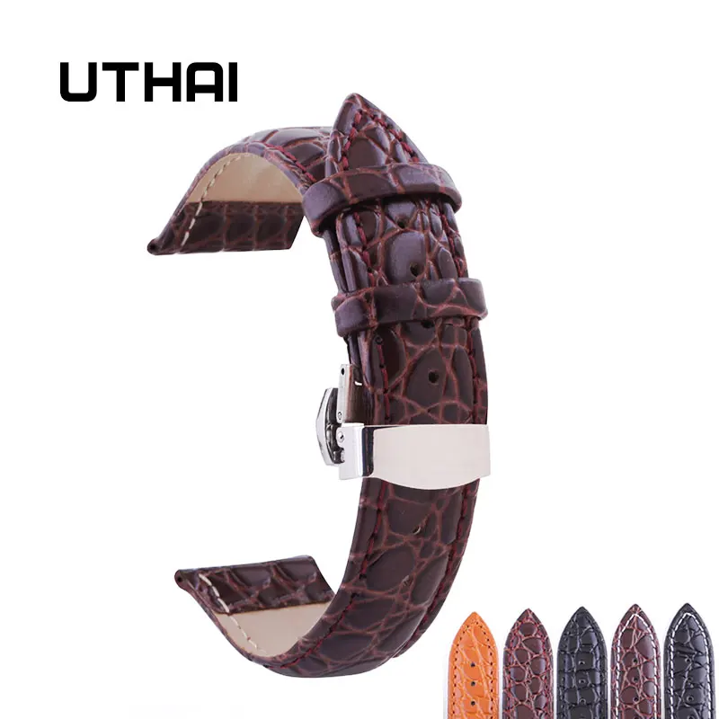 UTHAI B03 Watchband 18mm 19mm 20mm 21mm 22mm 24mm Calf Genuine Leather Watch Band