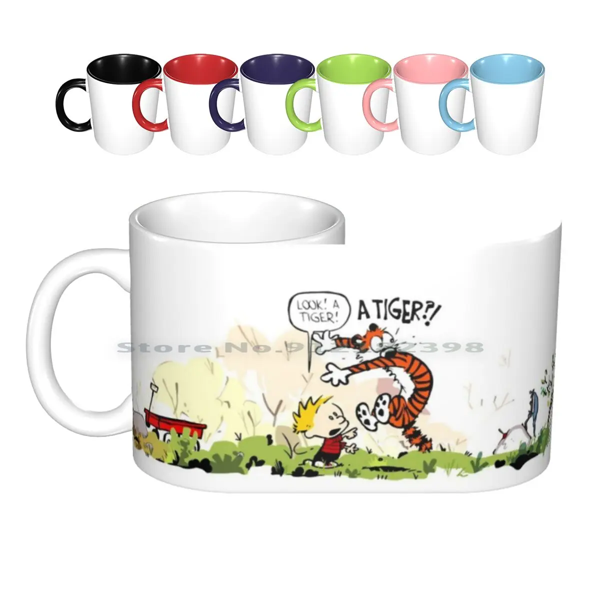 Ceramic Mugs Coffee Cups Milk Tea Mug Bill Watterson Comic Books Comic Old School Comic Art Creative Trending Vintage Gift