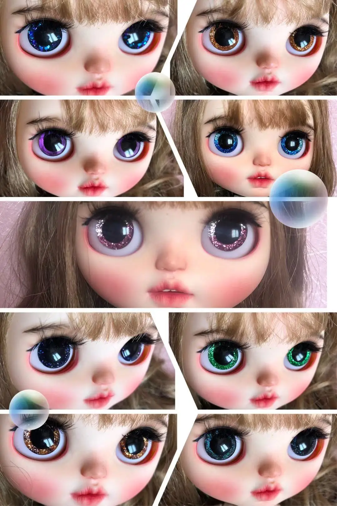 

Глаза Blythes подходят для модных новинок, размер 1/6, модифицированный малыш, ученик, ручная роспись, реальный стиль, смоляные глаза, куклы, аксессуары