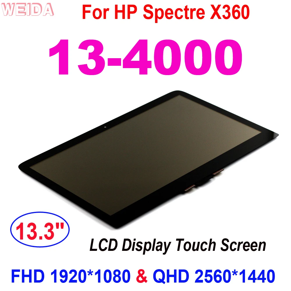 AAA+++ 13.3'' LCD For HP Spectre x360 13-4000 series 13-4115 13-4005DX LCD Display Touch Screen Assembly ReplacementFHD QHD