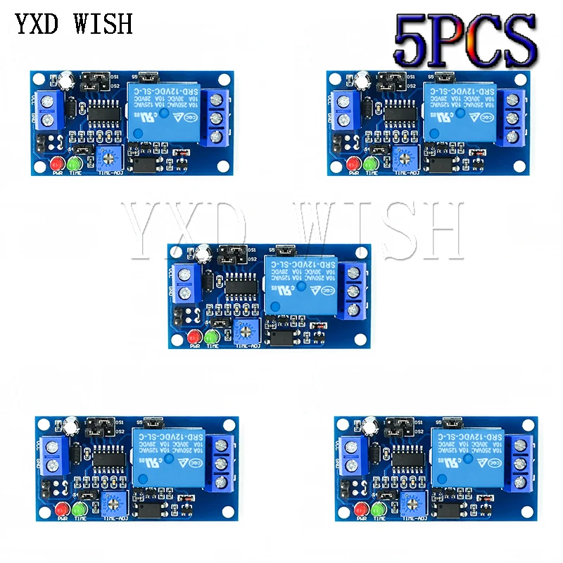 5pcs DC 12V Time Delay Relay Module Delay Turn On / Turn Off Relay Switch Board With Timer DC 12 V Volt Timing Relays Diy Kit