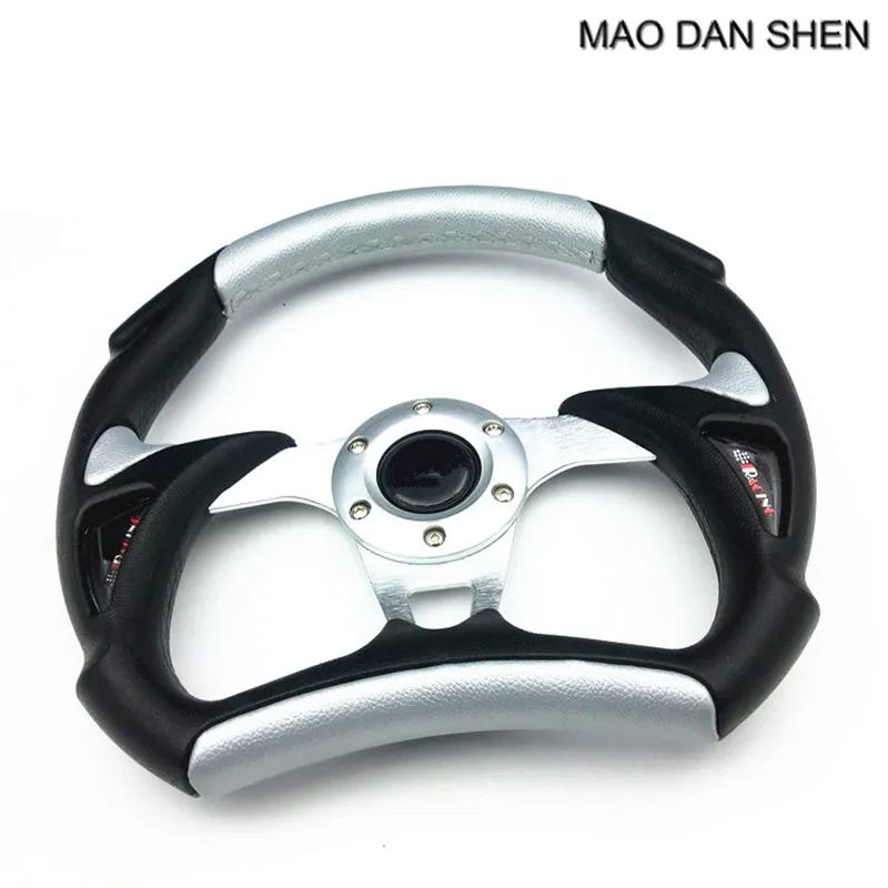 Car styling steering wheel / racing 13-inch steering wheel / universal PVC metal sports steering wheel black / silver / yellow