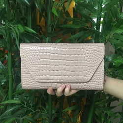 Genuine Leather  Women Clutch Wallet Cow Leather High Quality Cross Body Phone Bags Ladies Two Strap Shoulder Bag Evening Party
