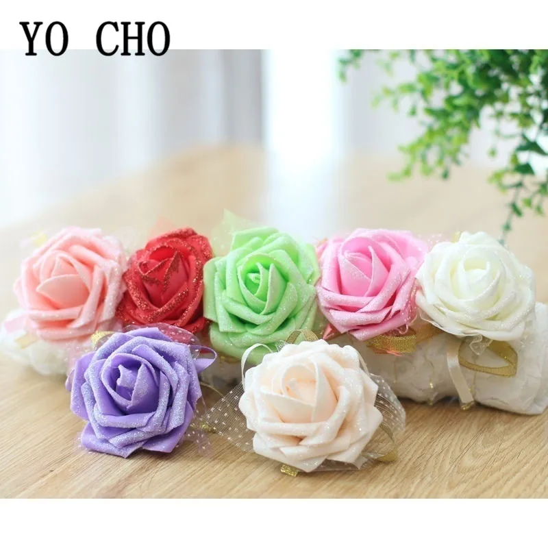 Pulseira de espuma floral corsage, bracelete para casamento, damas de honra, ponto de luz, rosa branco e rosa, acessórios para casamento