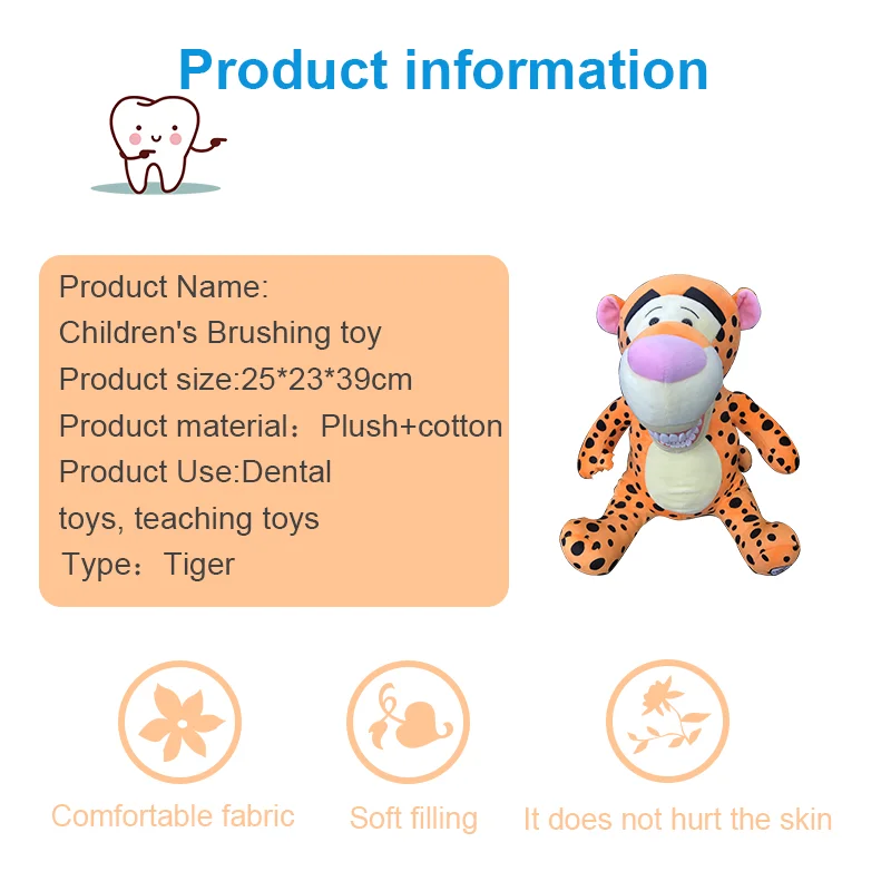 Grote tandheelkundige knuffels met tandenmodel tandenborstel voor kinderen knuffels dinosaurus giraffe schattige zachte pop tandarts geschenken