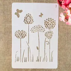 1Pcs A4 29cm Dandelion Butterfly II DIY Layering Stencils Painting Scrapbook Coloring Embossing Album Decorative Template