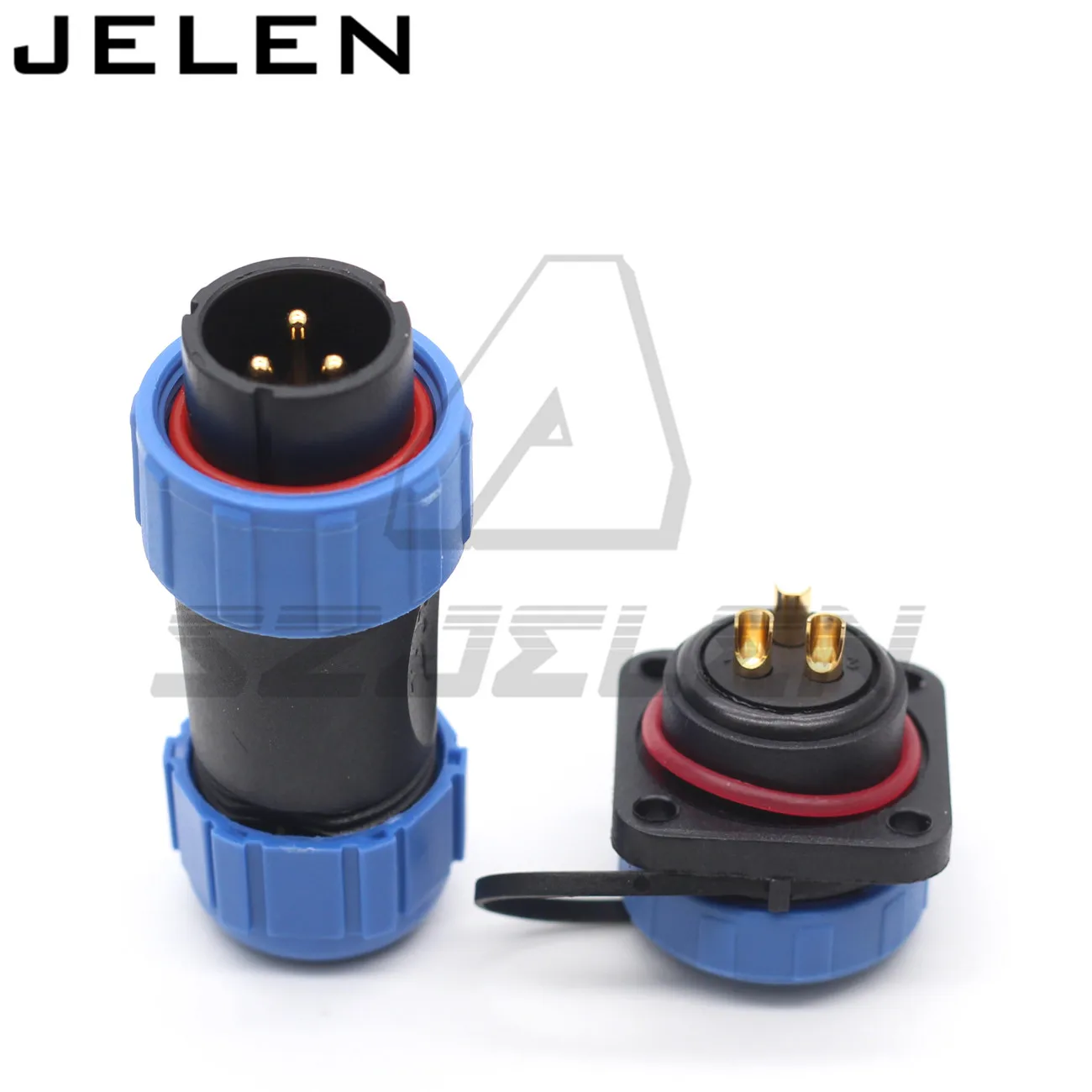 SP21 waterproof connector male and female with flange 4 hole IP68  2/3/4/5/6/7/8/9/10/12Pin