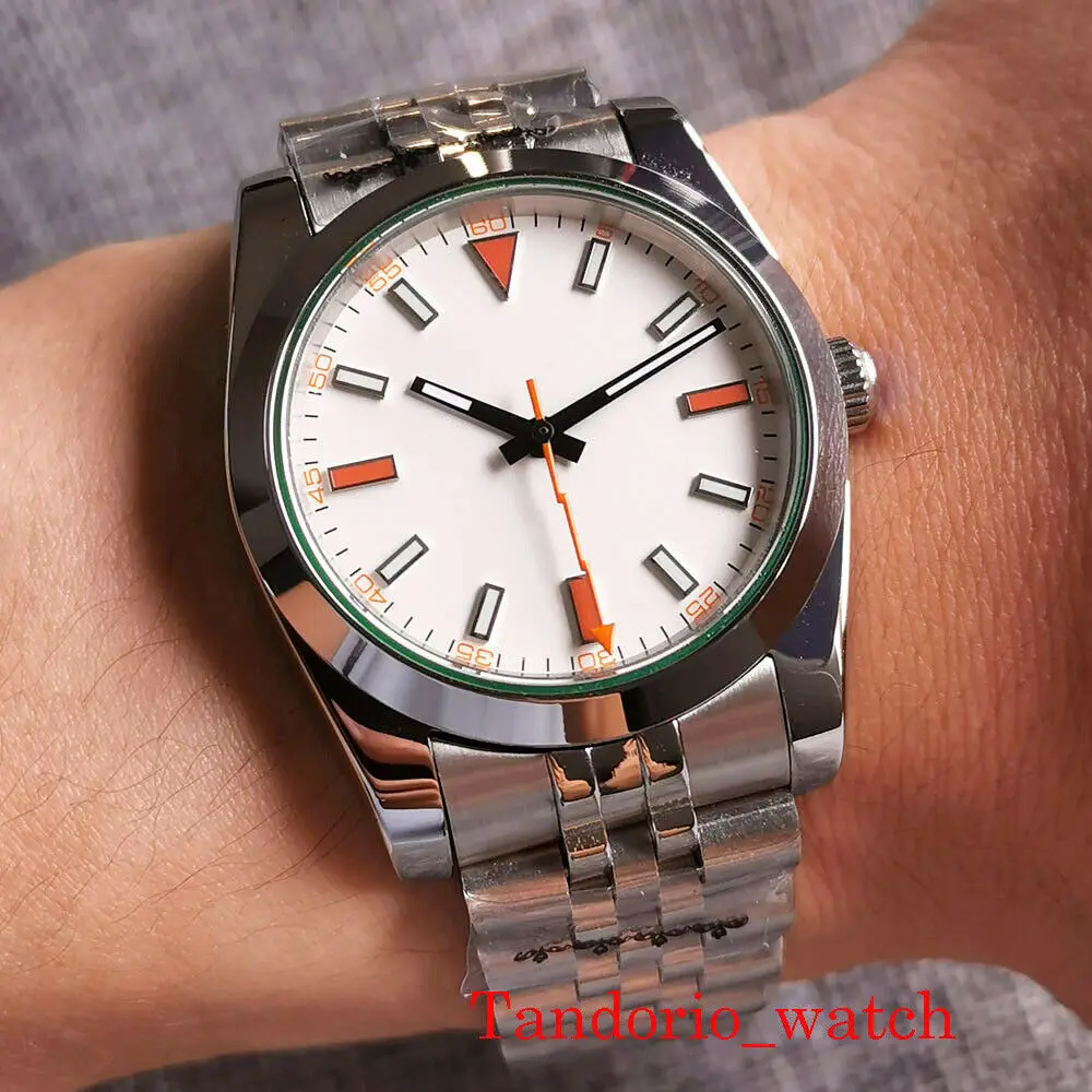 

New 36mm White Dial Sapphire Crystal Jubilee Bracelet Automatic Men's Watch MINGZHU 2813 Movement Polished Bezel