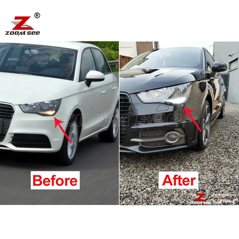 No Error White LED Reverse tail Exterior bulb + DRL daytime running light  For Audi A1 2010 2011 2012 2013 2014 driving lamp