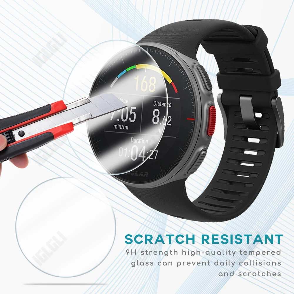 폴라 그릿 X 유리한 V M V2 스마트 워치 9H 화면 보호기 보호 유리 액세서리에 대한 강화 유리 보호 필름