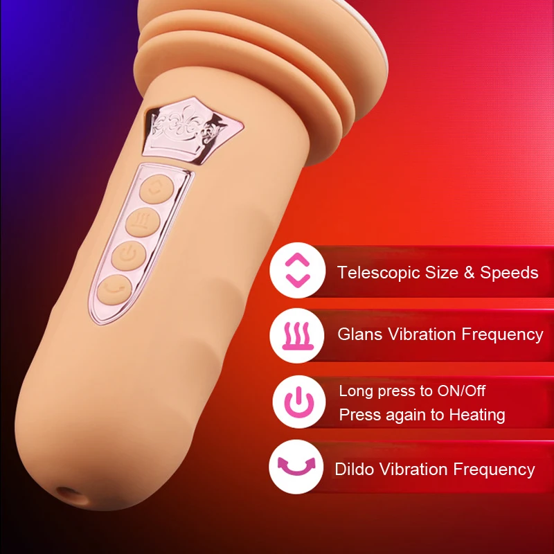Mini Automatic Sex Machine Rotating and Telescopic Dildo Vibrator for Women G Spot Masturbation Sex Gun Dildo With Suction Cup