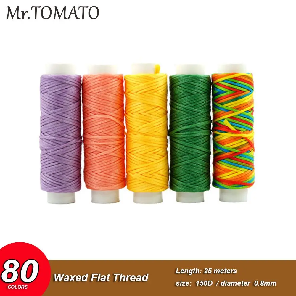 leathercraft 0.8 mm 25 Meter Color Durable Leather Waxed polyester Thread Cord DIY Handicraft Tool Stitching Thread needle works