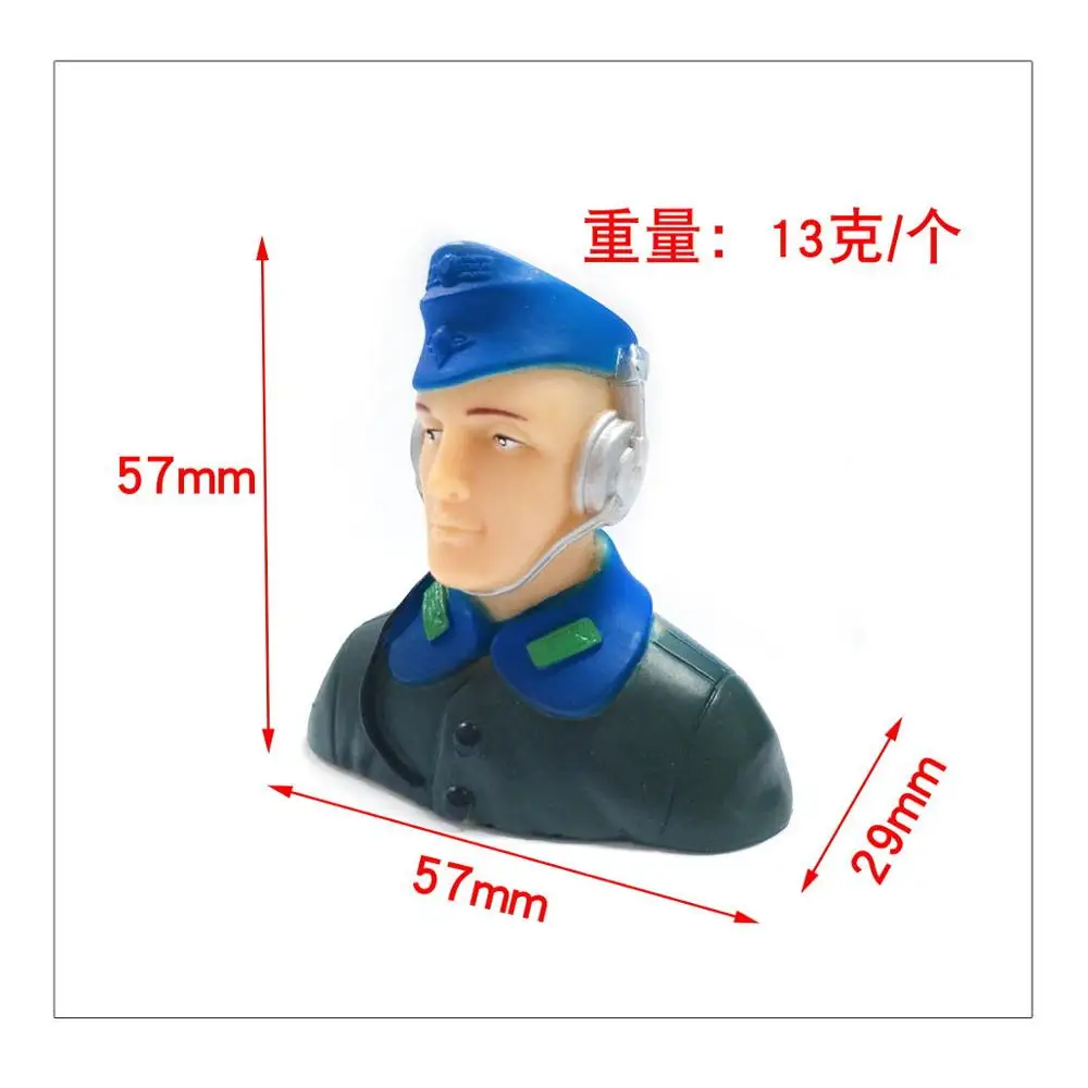 1pc  1/7 Scale  Brown /Army Green RC Plane Pilots Figures RC Kits L57*W29*H57mm For RC Airplane Aircraft
