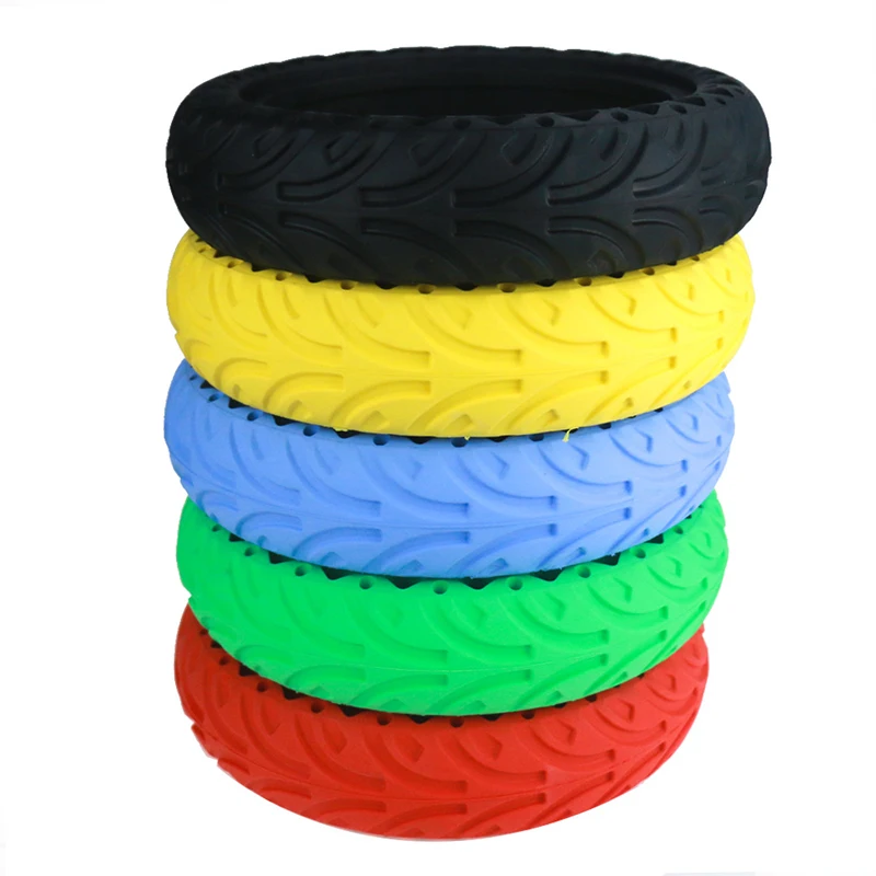 Durable Tire for Xiaomi M365 PRO 1S Electric Scooter Honeycomb Hollow Tyre 8.5” Easy Mount Anti Puncture Front Rear Color Wheel