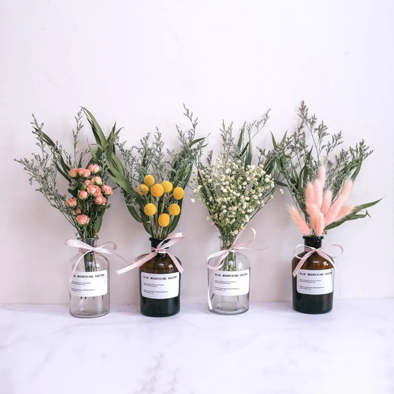 

Gypsophila Plants Lover's Bunny Tail Grass Leaves Babysbreath Rose Pampas Grass Dried Flower Bouquet DIY Crafts Dekoration