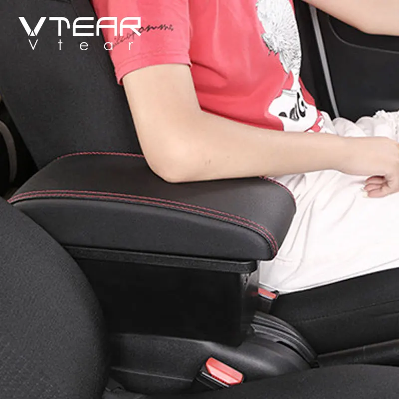 Vtear For Mitsubishi Xpander armrest car interior Accessories USB arm rest storage box center console styling decoration cover