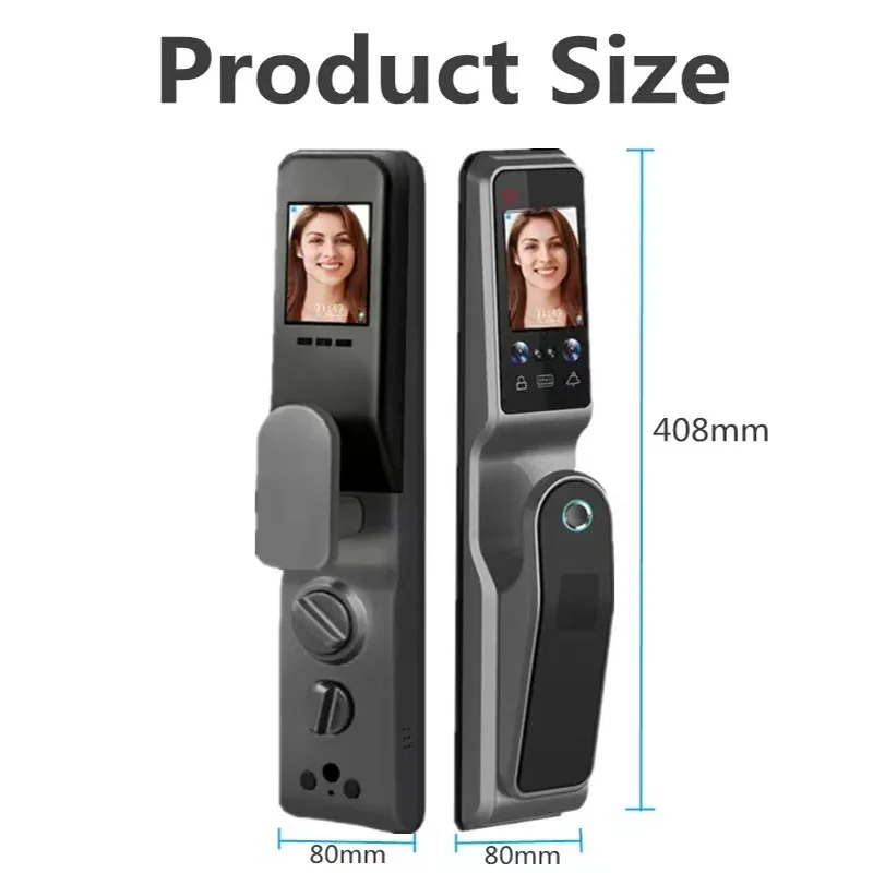 TUYA WIFI Remote Unlock Facial Recognition Smart Door Lock With Camera Fingerprint Palm Print Magnetic Card Password Key Unlock