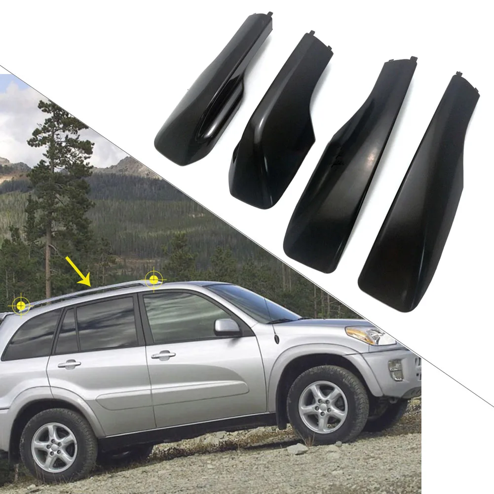 

4pcs Black Roof Rack Rail End Cover Shell Replacement For Toyota RAV4 2001 2002 2003 2004 2005 RAV 4 Car Decoration Accessories