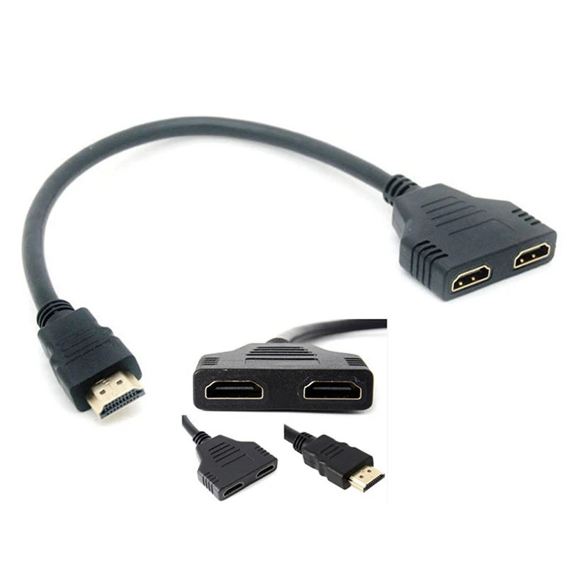 Collectie Kabel HDMI-compatible Splitter Cable 1 Male To Dual  2 Female Y Splitter Adapter In HDMI-compatible Hd Led Lcd Tv