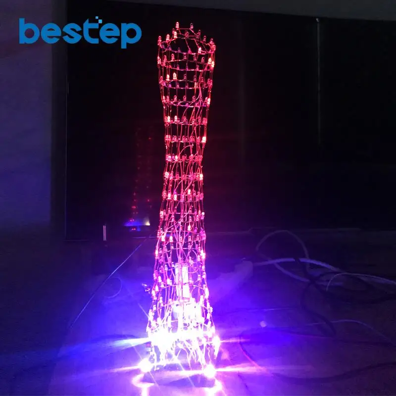 Light Cube Kit Guangzhou Tower Small Lumbar LED Light MCU Music Spectrum Electronic DIY Production Parts