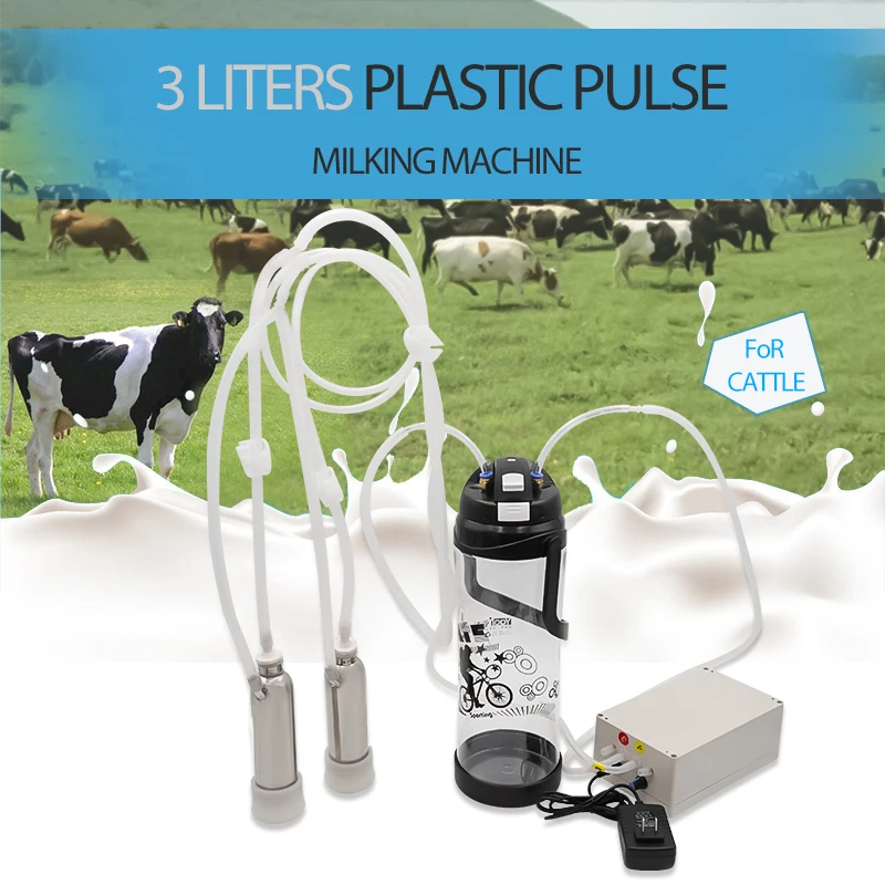 

Cow sheep 3L Upgraded Milking Machine Double Head Plastic pulse Automatic Vacuum Pump Milking Machine Electric Impulse Milker