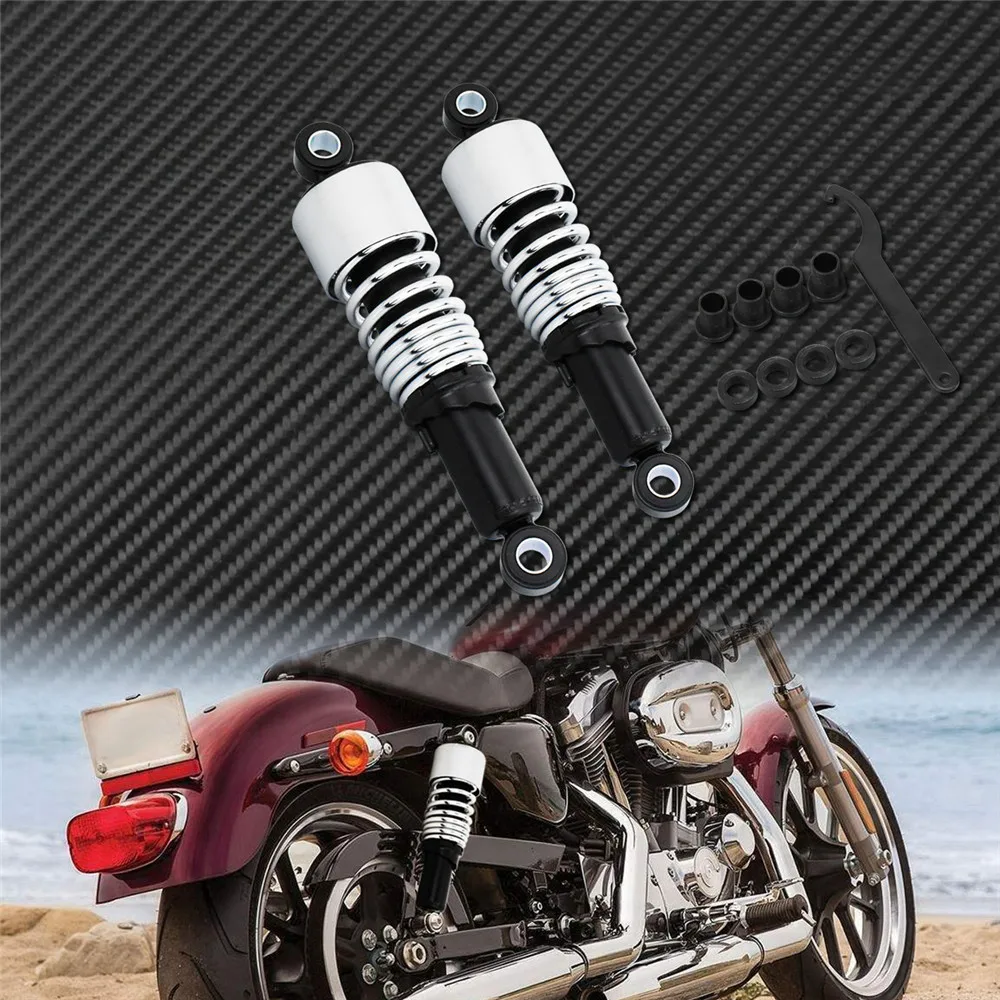 Moto Nero/Cromo Ammortizzatore Posteriore 267mm Universale Per Harley Touring Electra Glide CVO Sportster 883 1200 Per Honda