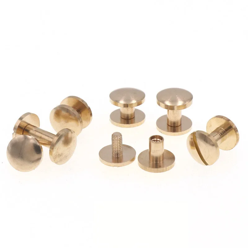 

10*4-20mm Double Arc Wallet Bag Chicago Screw Brass Belt Rivet Handmade Fastener Hardware Leather Craft Key Case Garment Part